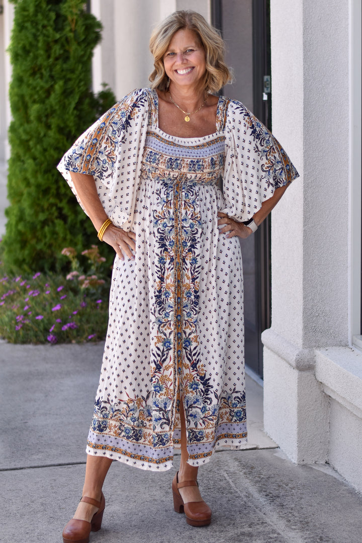 Boheme Border Midi Dress