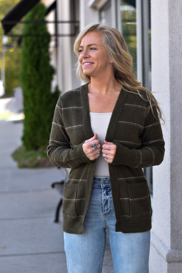 Cozy Days Striped Cardigan