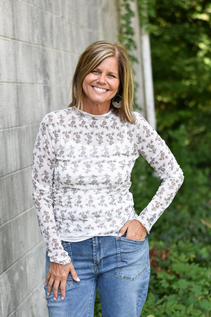 Mesh Floral Top