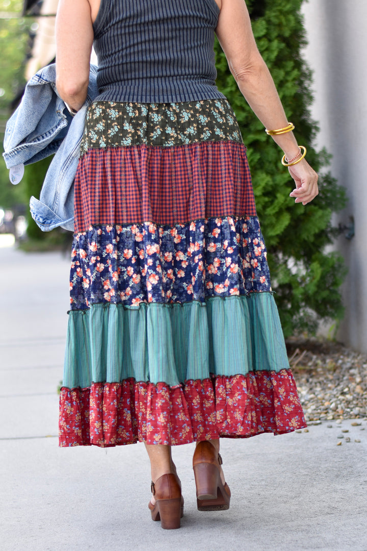 Hippie Soul Patchwork Maxi Skirt