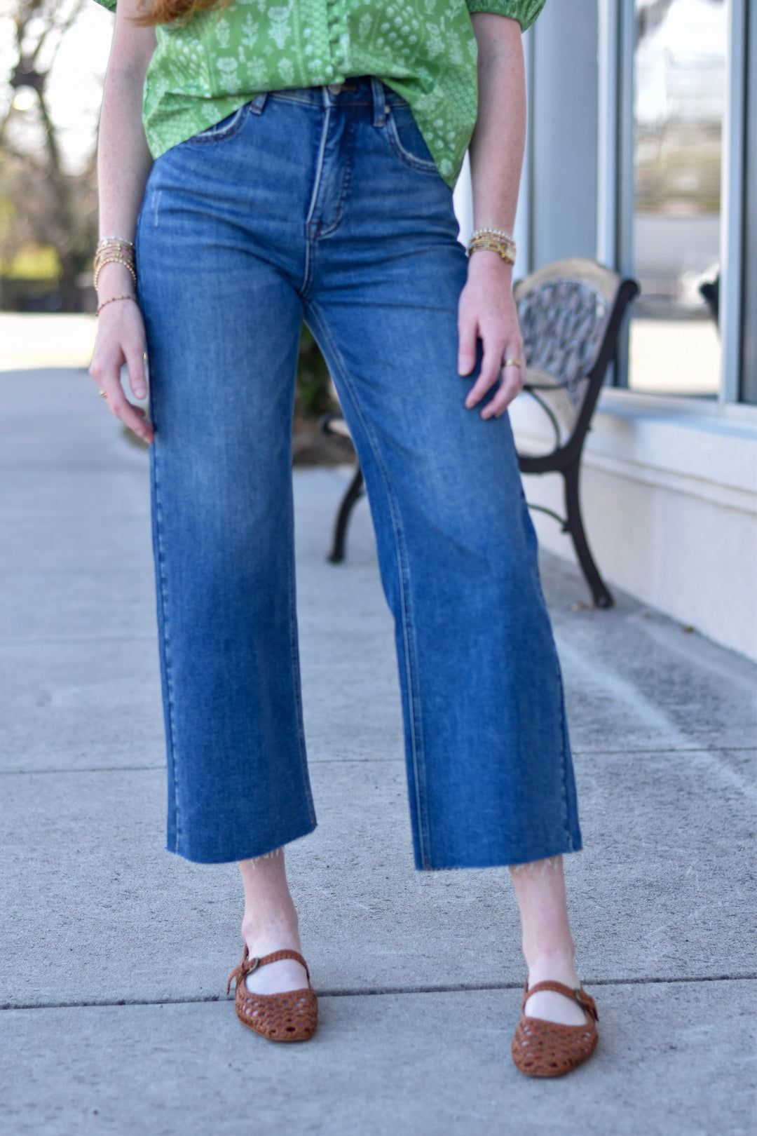 Bayeas Cloud Comfort Wide Leg Crop Jeans