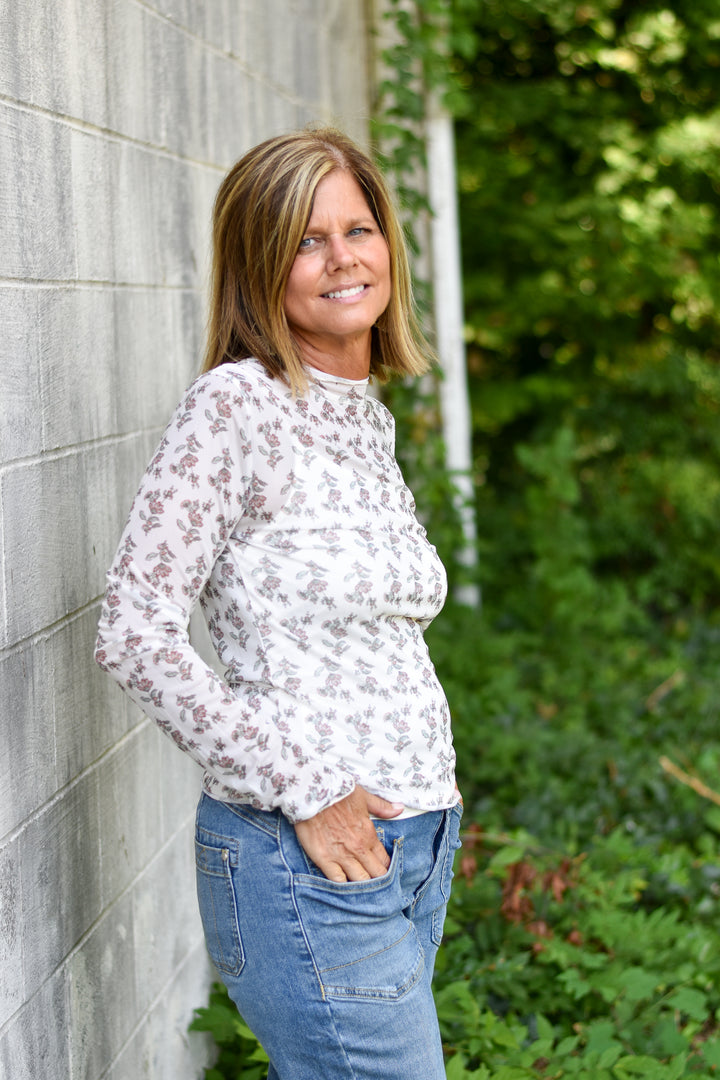 Mesh Floral Top