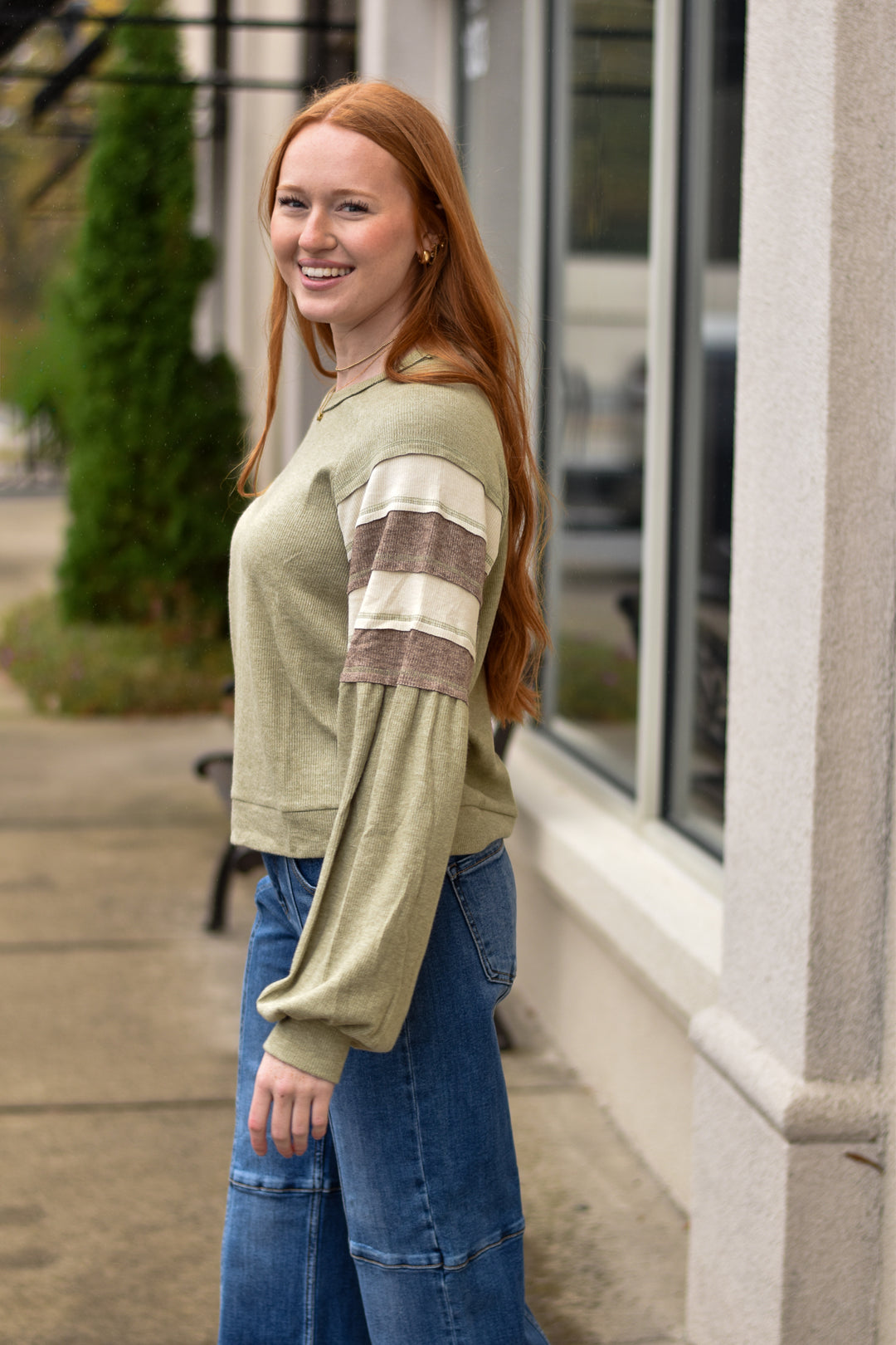 Retro Stripe Block Top