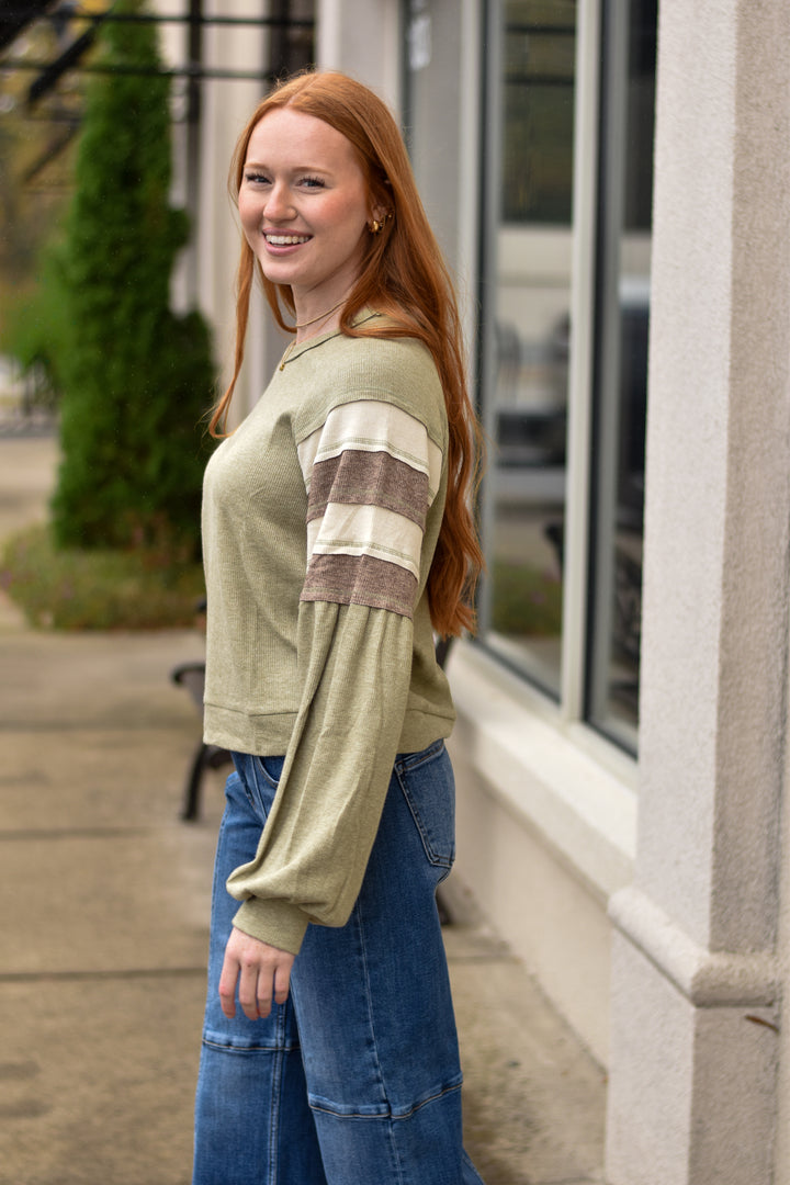 Retro Stripe Block Top