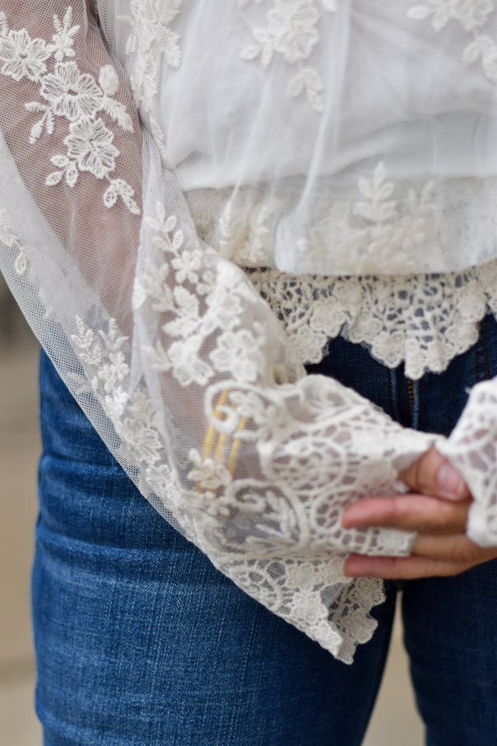 Easel Romantic Lace Blouse