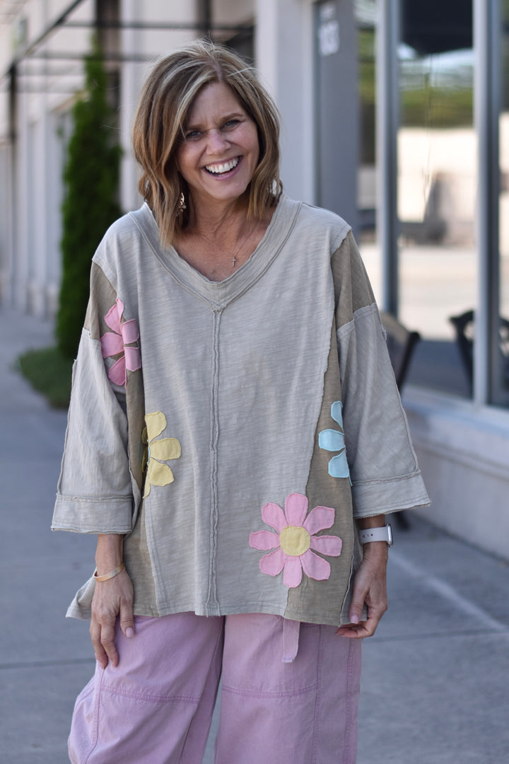 Daisy Patch Knit Top