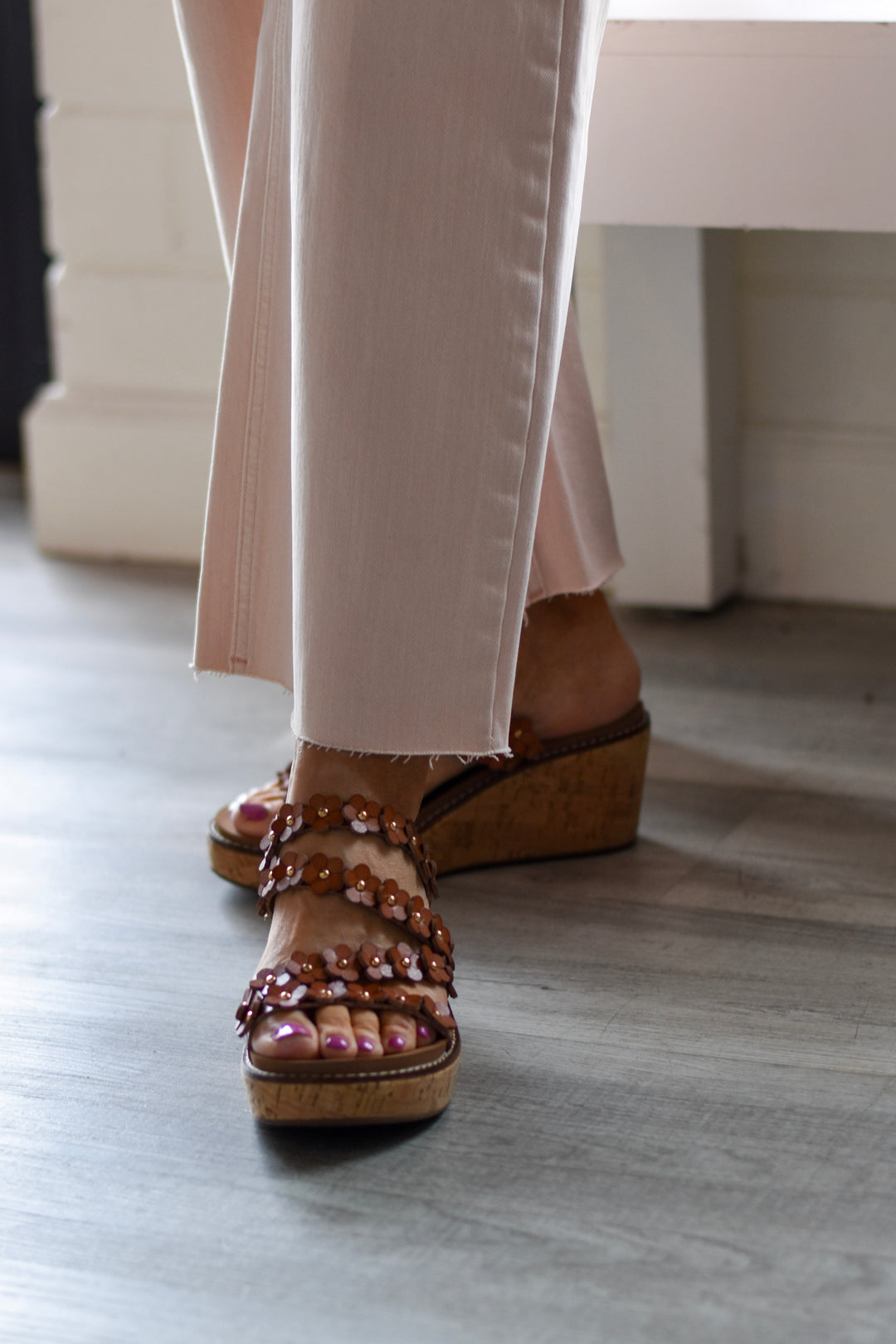 Corky's Let's Be Friends Cognac Wedges