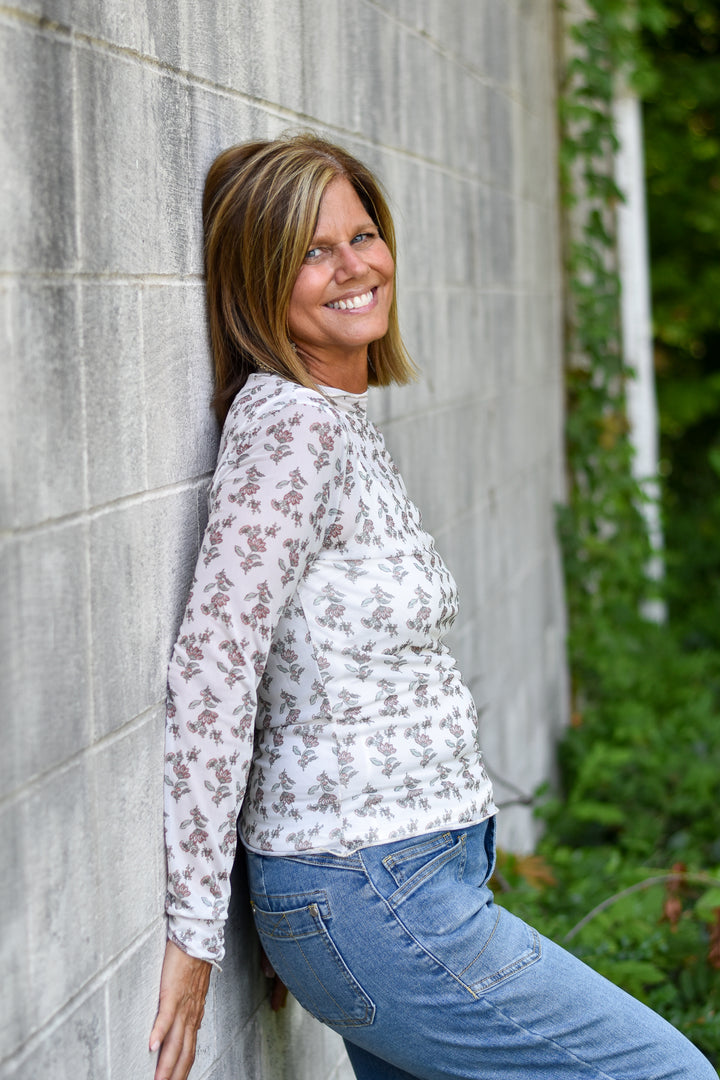 Mesh Floral Top