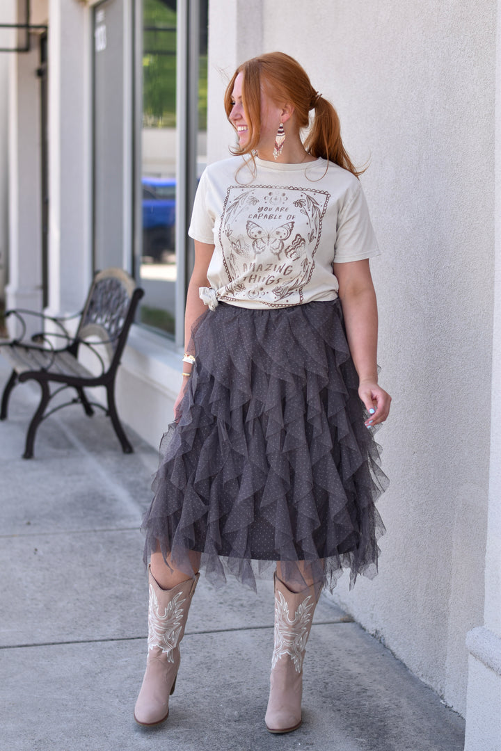 Cheri Embellished Tulle Skirt