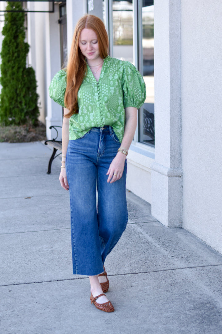 Bayeas Cloud Comfort Wide Leg Crop Jeans