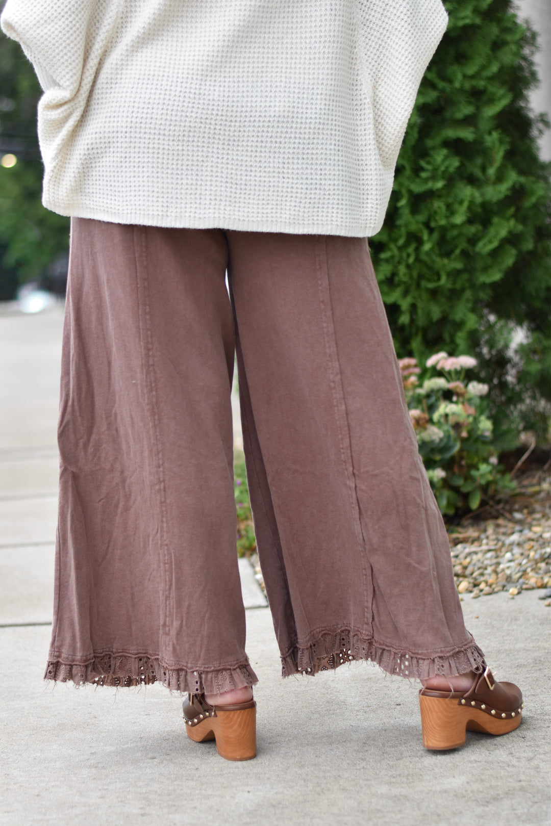Easel's Fireside Lace Mix Washed Pants