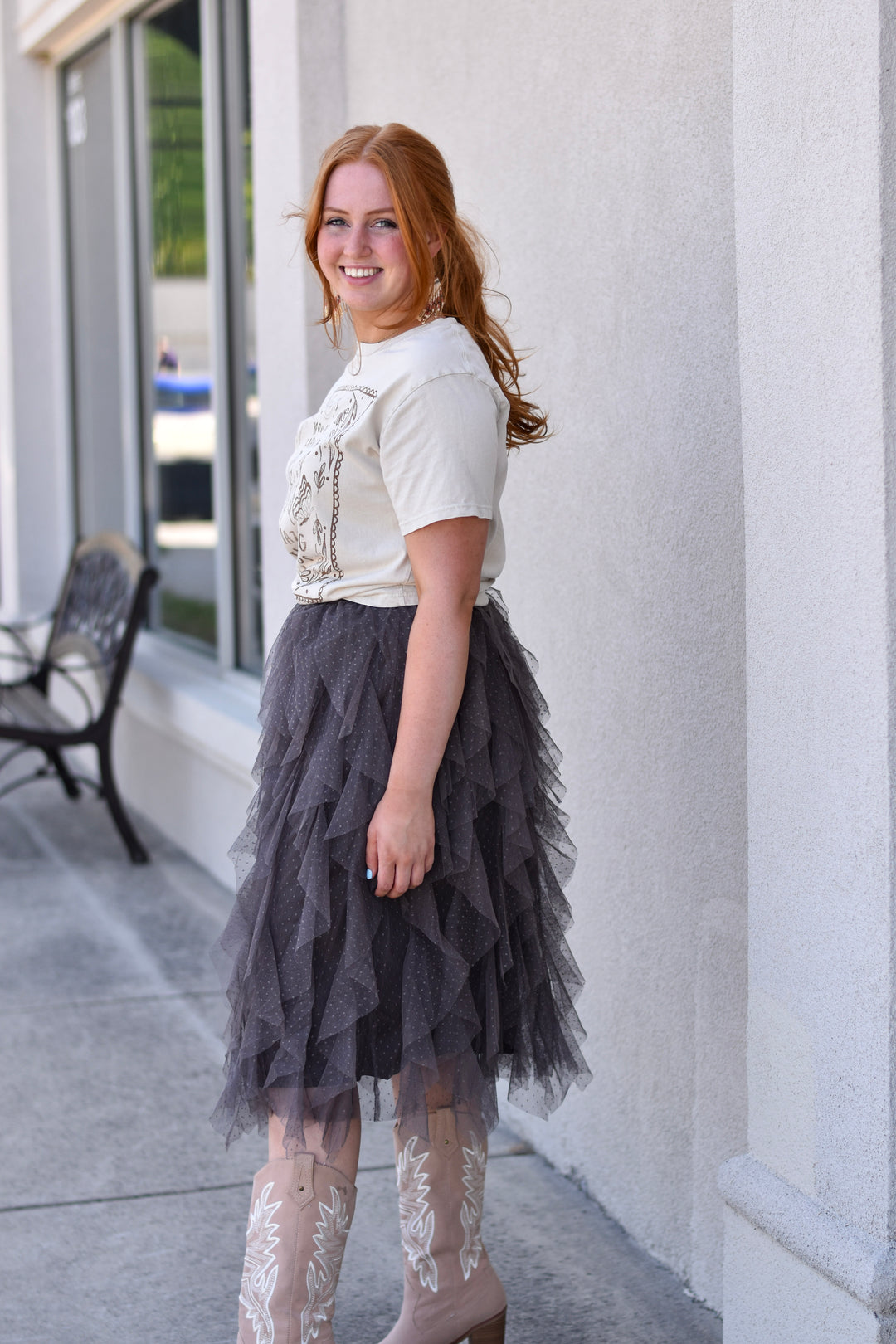 Cheri Embellished Tulle Skirt