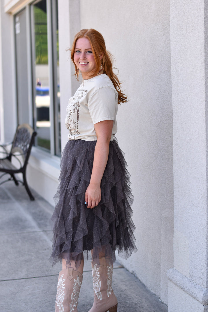 Cheri Embellished Tulle Skirt