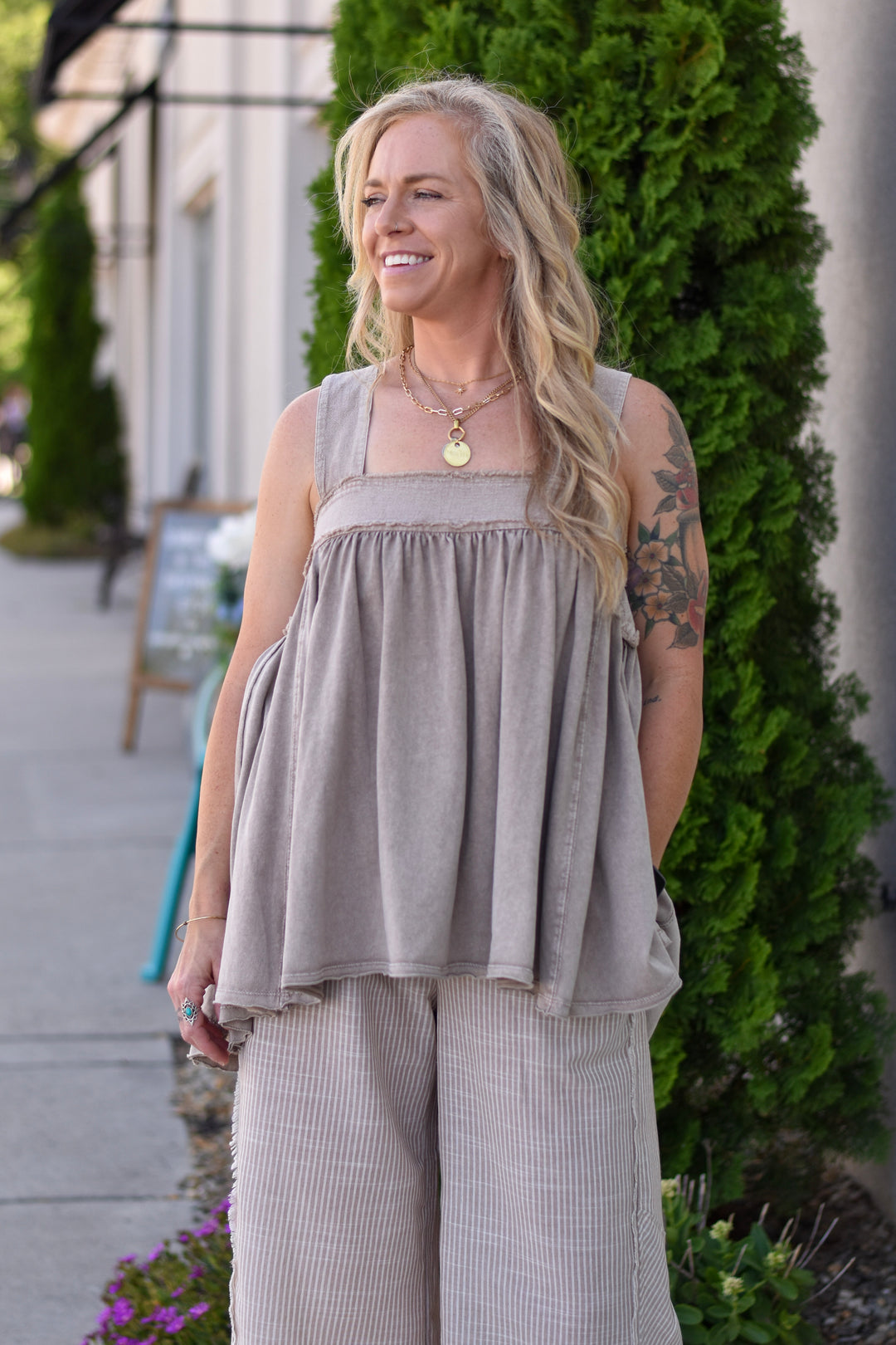 Easel's Mocha Meadow Tunic Top