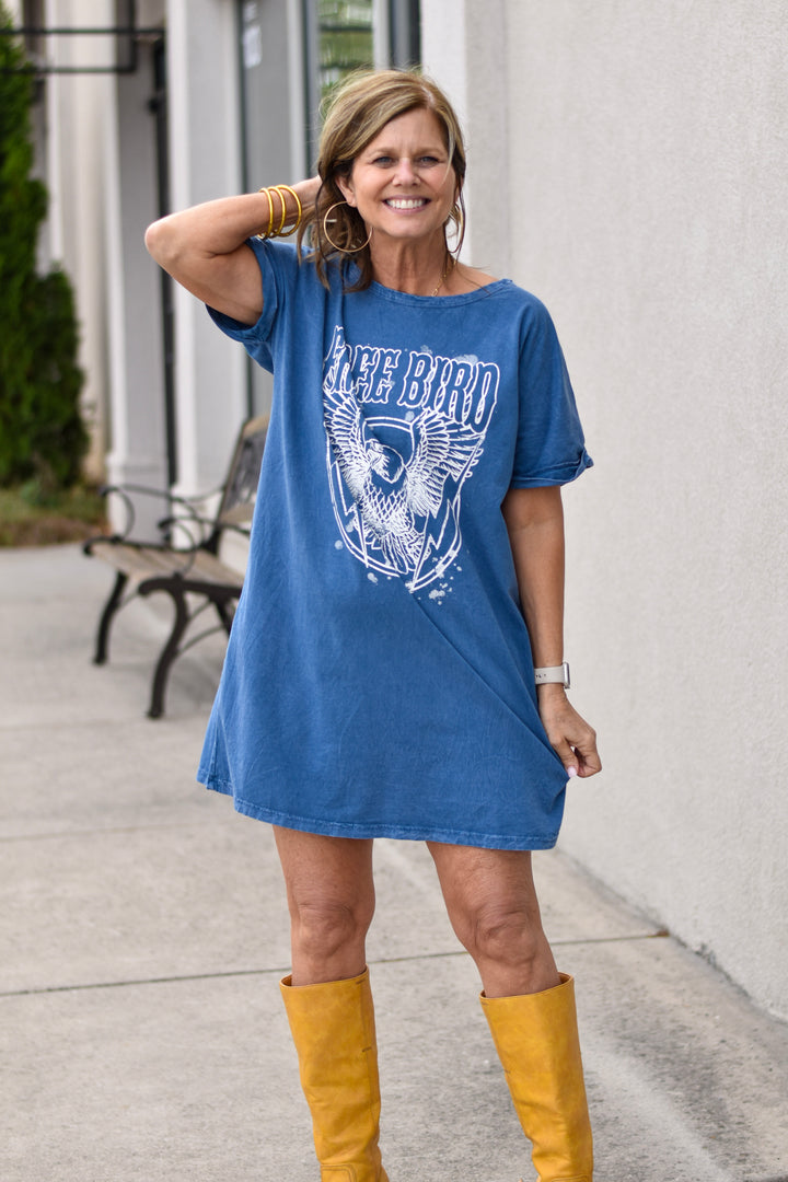 Free Bird Vintage Feel T-Shirt Dress