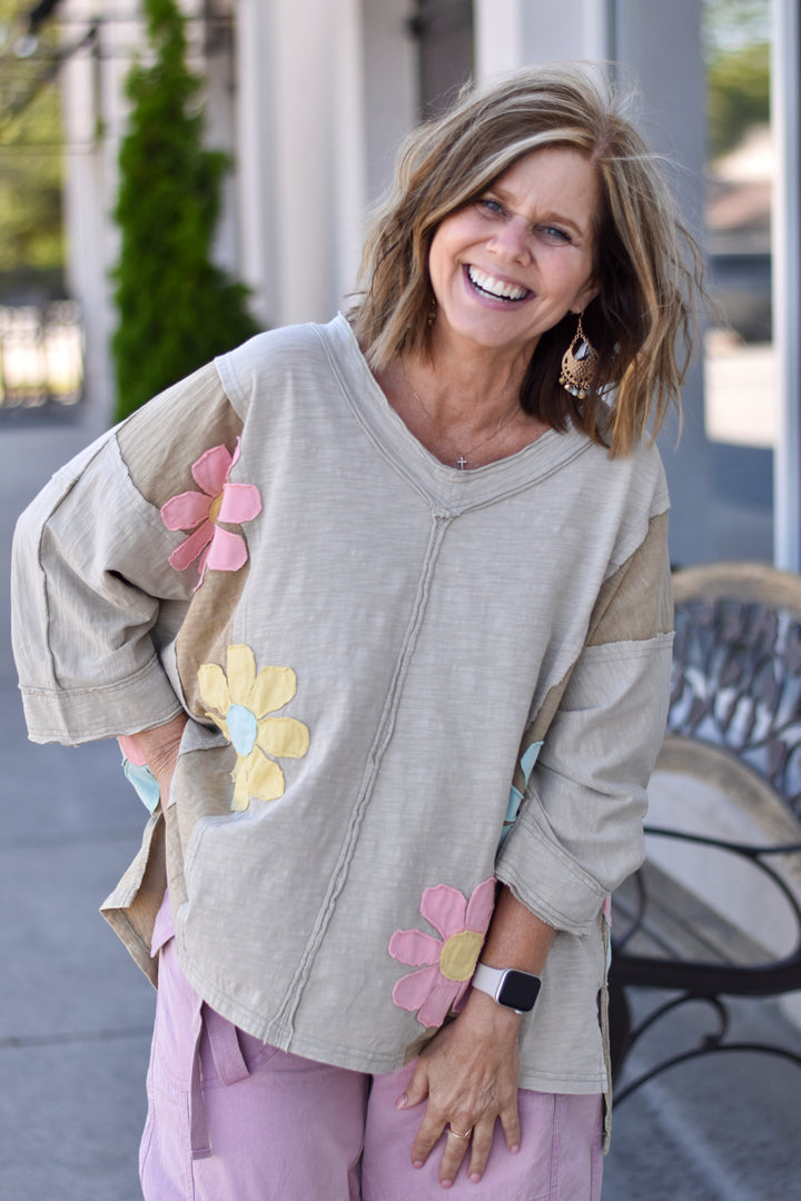 Daisy Patch Knit Top