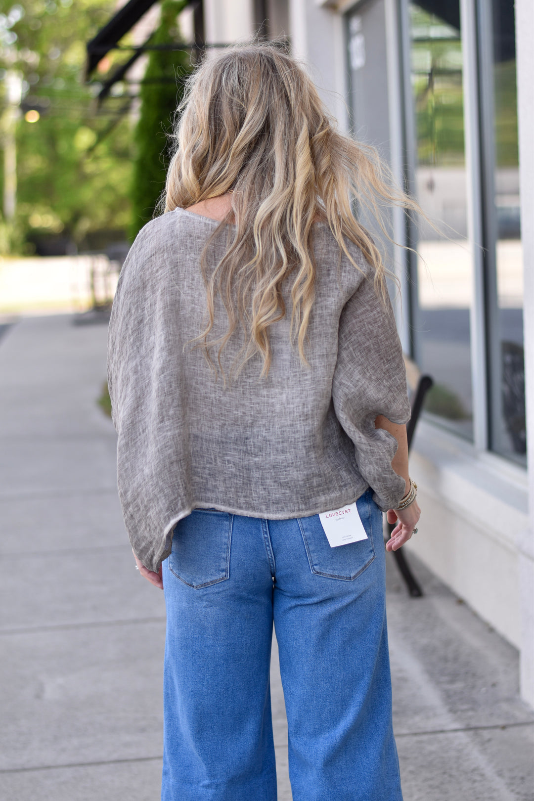 Tempo Paris Linen Poncho Top