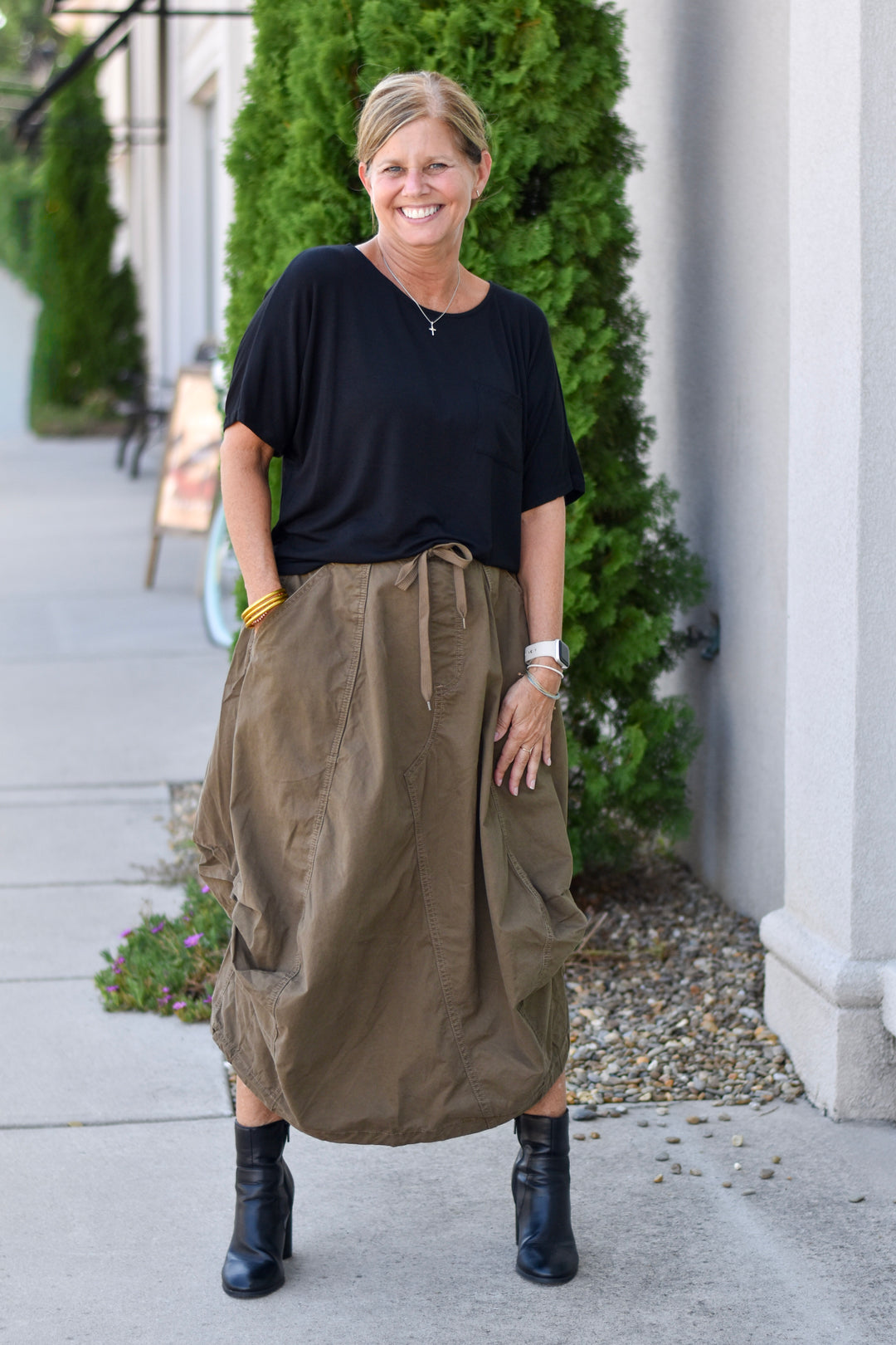 Easel Parachute Maxi Cargo Skirt
