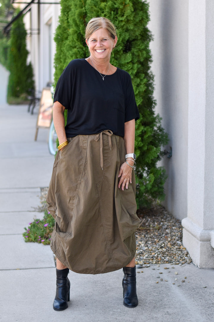 Easel Parachute Maxi Cargo Skirt
