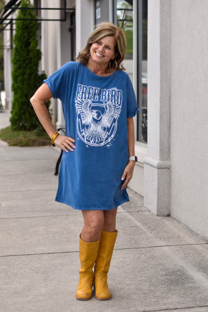 Free Bird Vintage Feel T-Shirt Dress