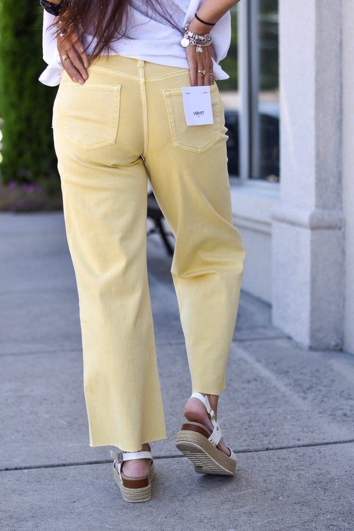 Sunny Side Crop Wide Leg Jeans