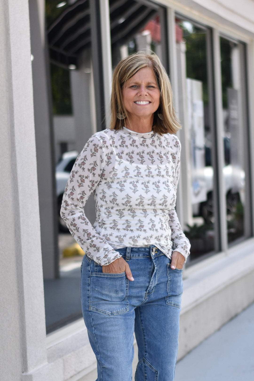 Mesh Floral Top