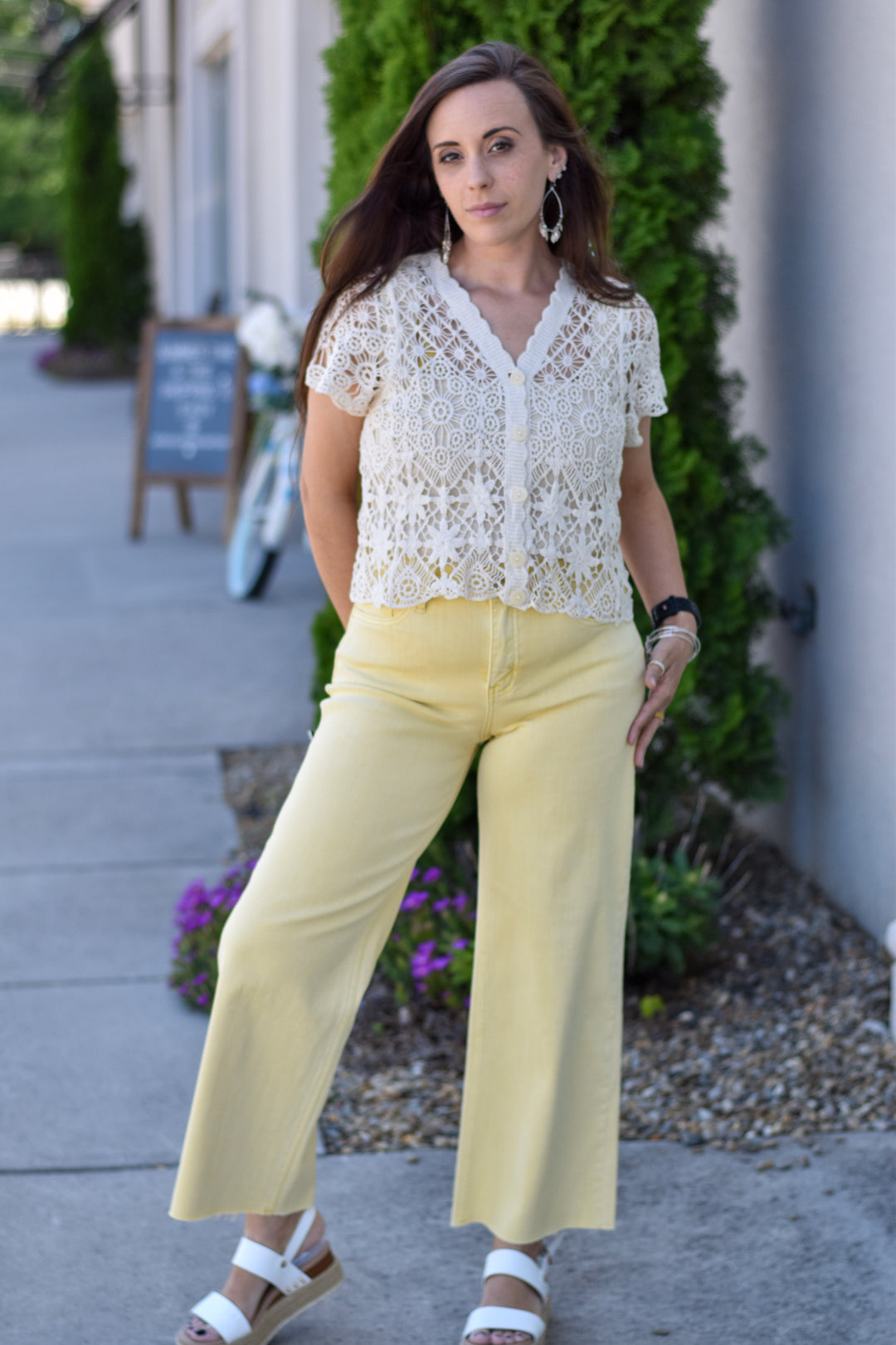 Sunny Side Crop Wide Leg Jeans