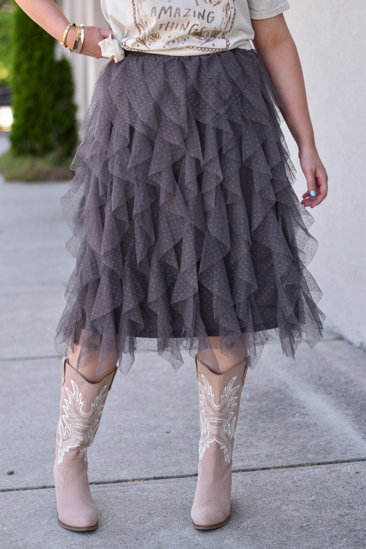 Cheri Embellished Tulle Skirt
