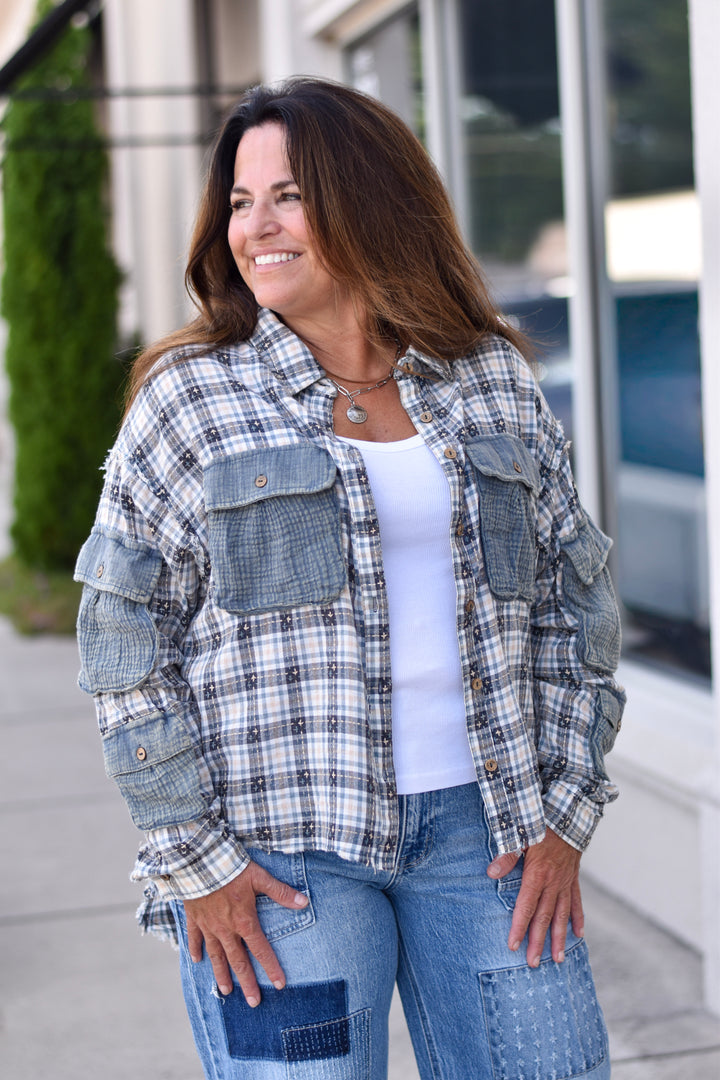 Oli & Hali Washed Plaid Shirt