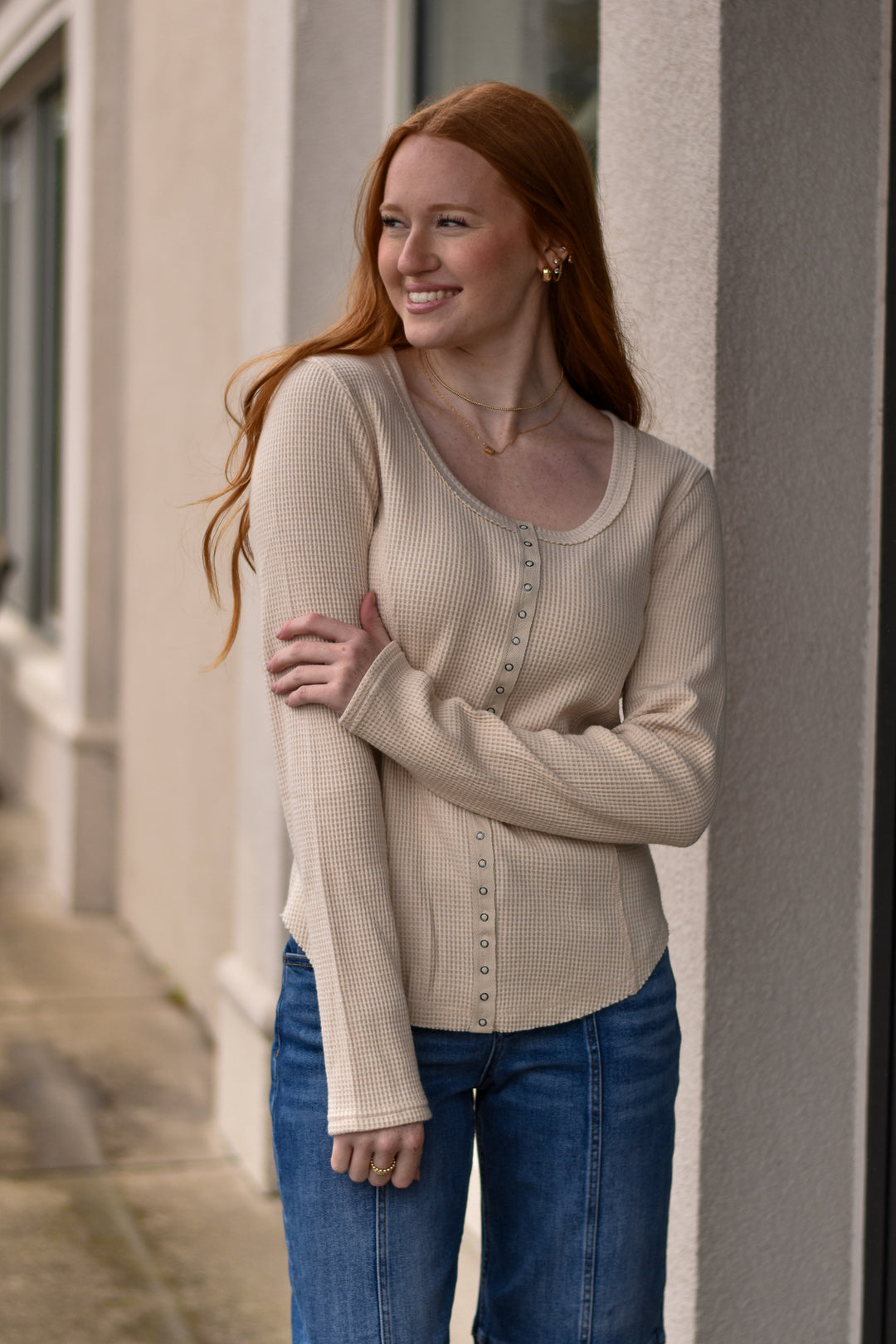 Weekend Snap Waffle Top