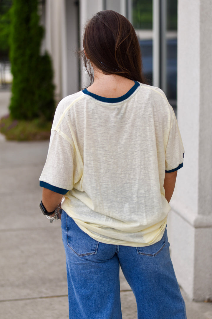 Natural Life Sea's Ringer Oversized Tee Shirt
