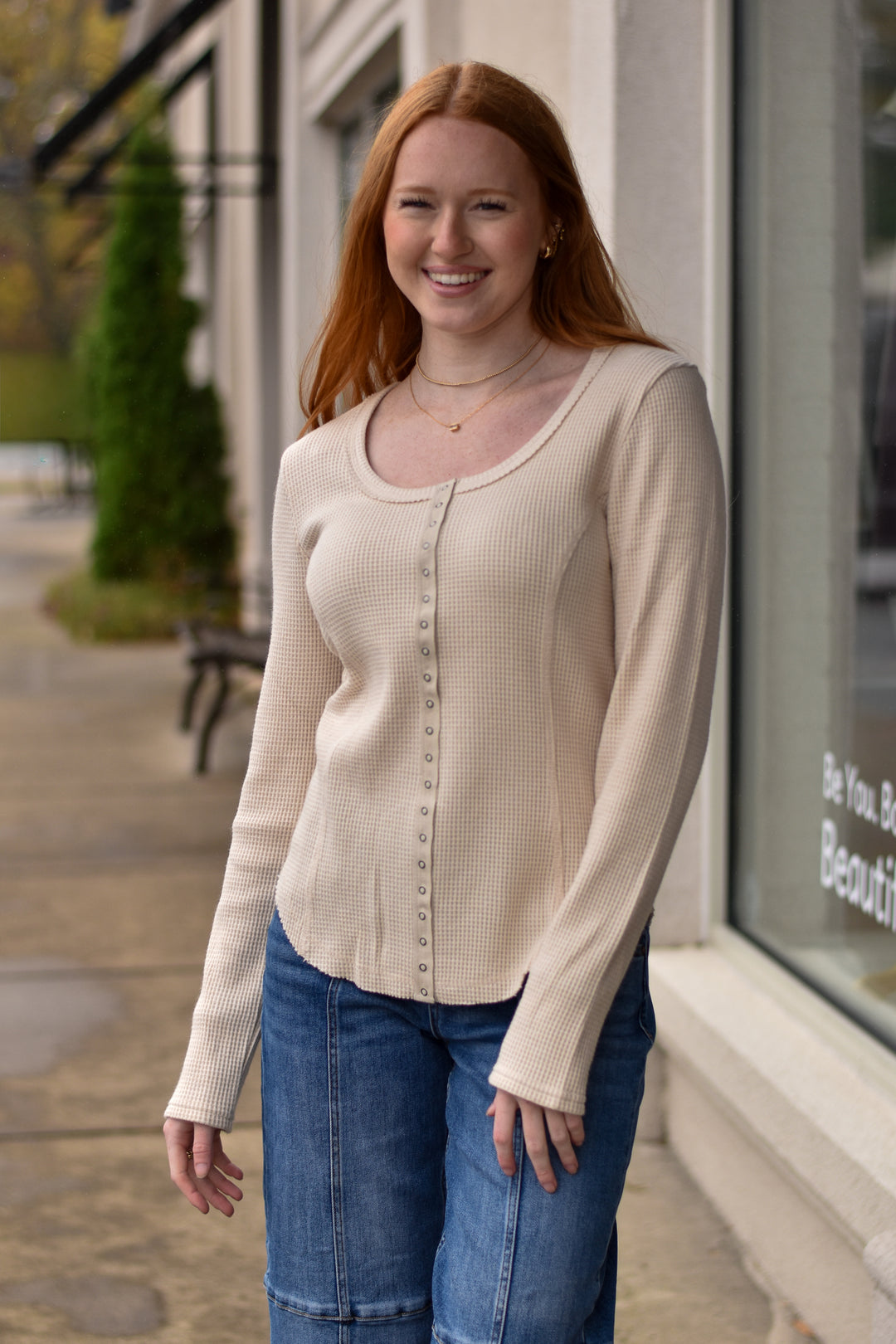 Weekend Snap Waffle Top