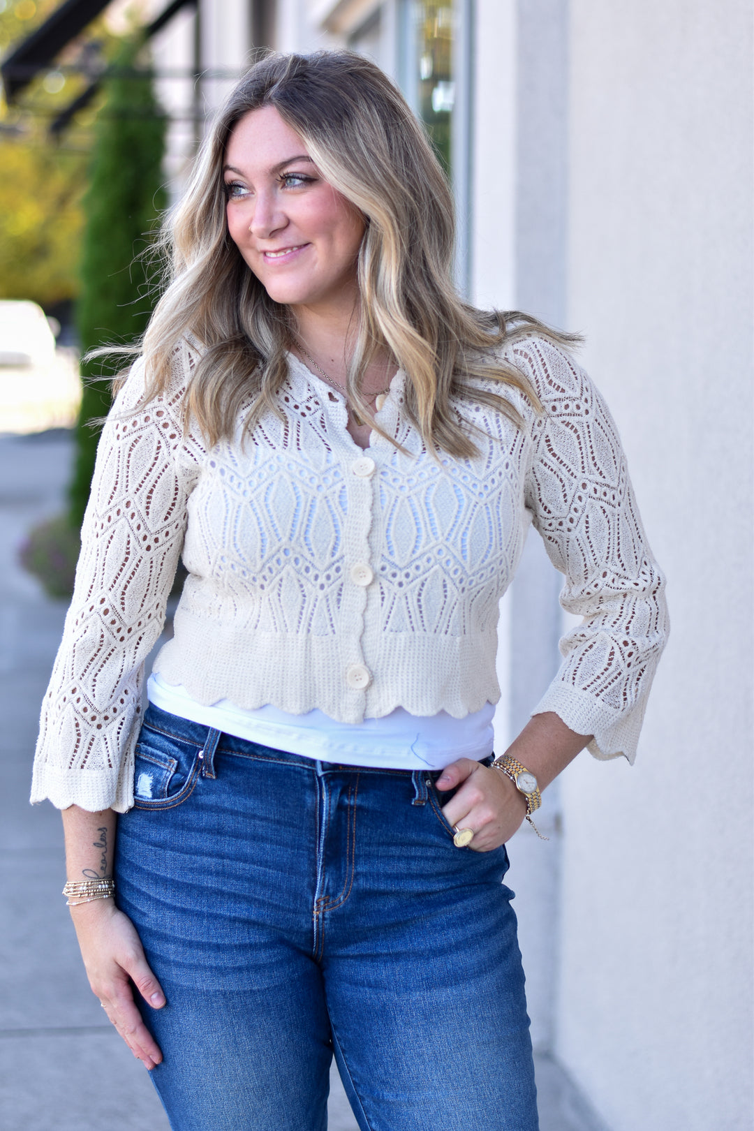 Crosa Long Sleeve Knit Cardigan