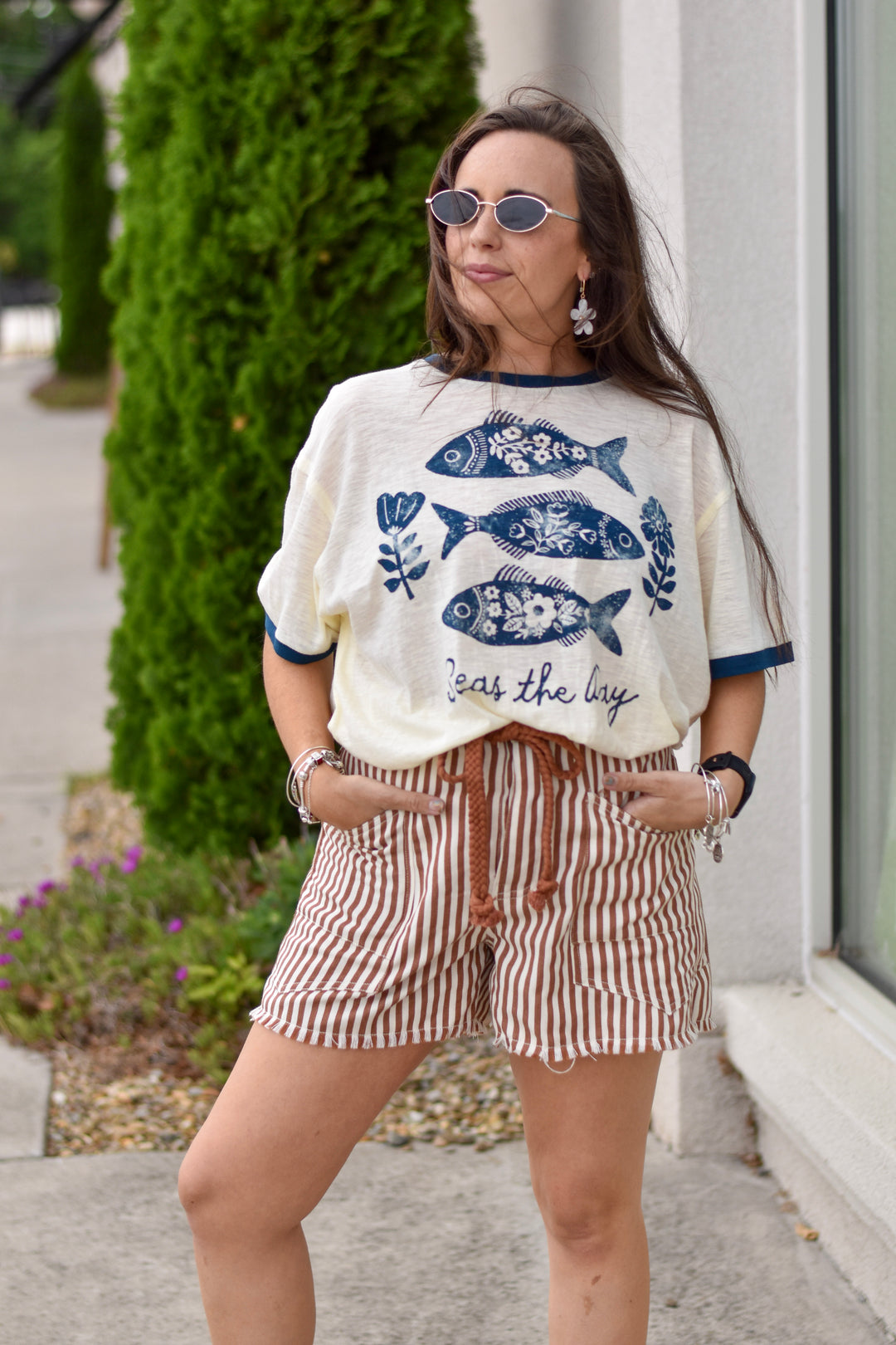 Mineral Wash Rope Belt Shorts