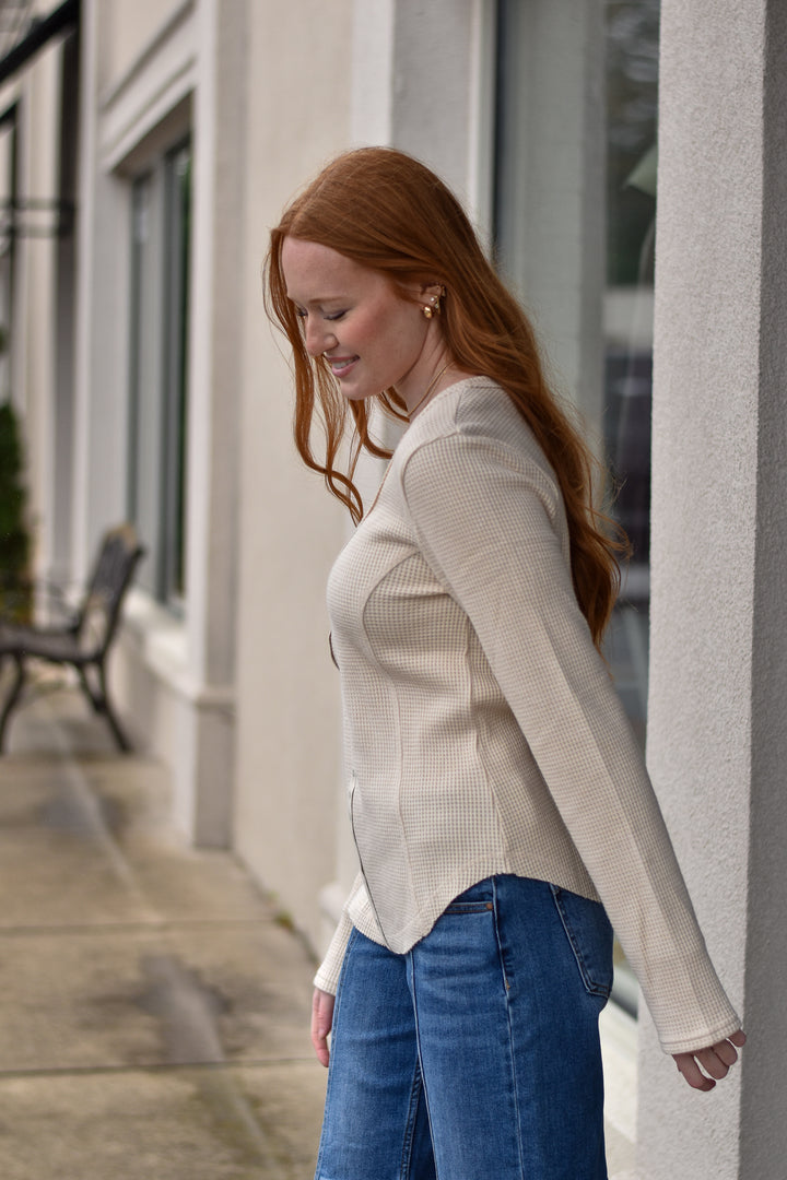 Weekend Snap Waffle Top
