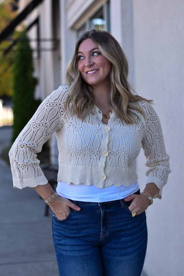 Crosa Long Sleeve Knit Cardigan