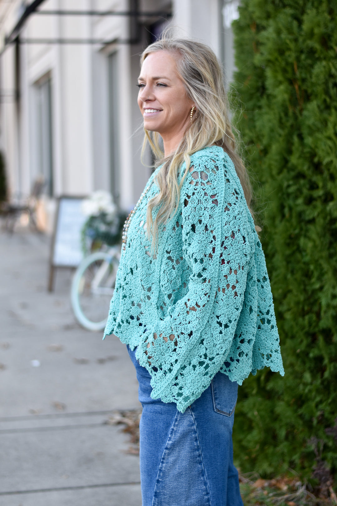 Teal Whisper Chenille Top
