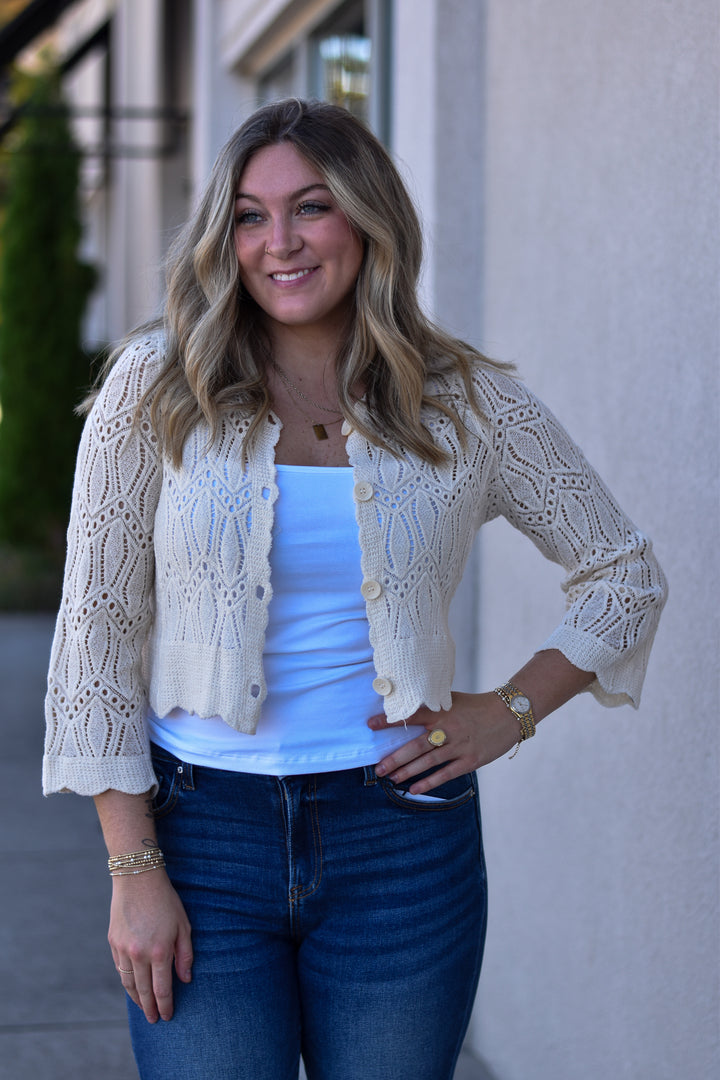 Crosa Long Sleeve Knit Cardigan