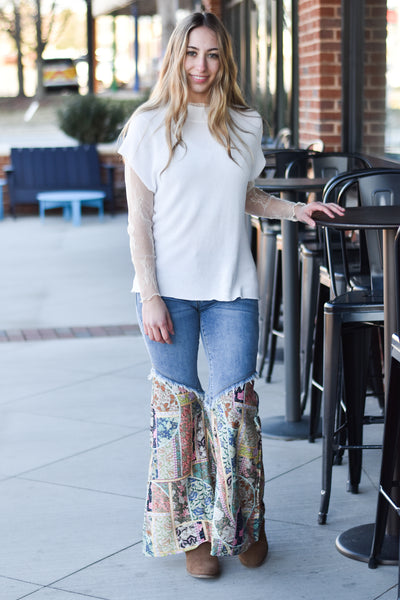 Sweet Paisley Flare Jeans