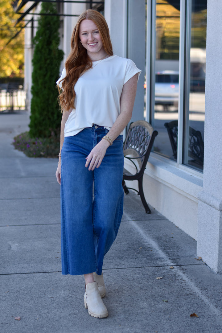 Vervet High-Rise Slim Wide Jeans