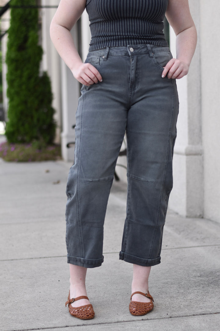 Weekend Edit Barrel Crop Denim Pants