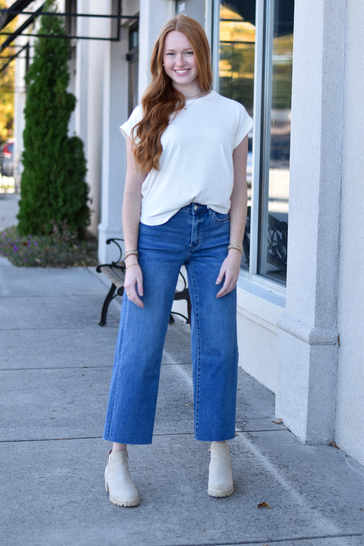 Vervet High-Rise Slim Wide Jeans