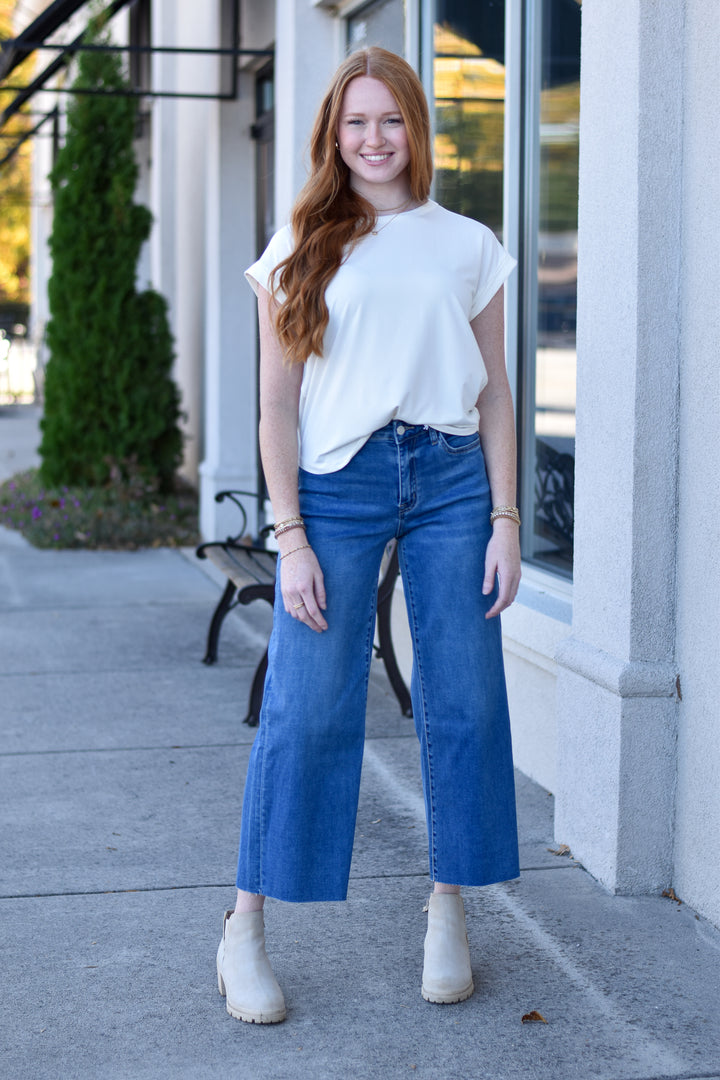 Vervet High-Rise Slim Wide Jeans