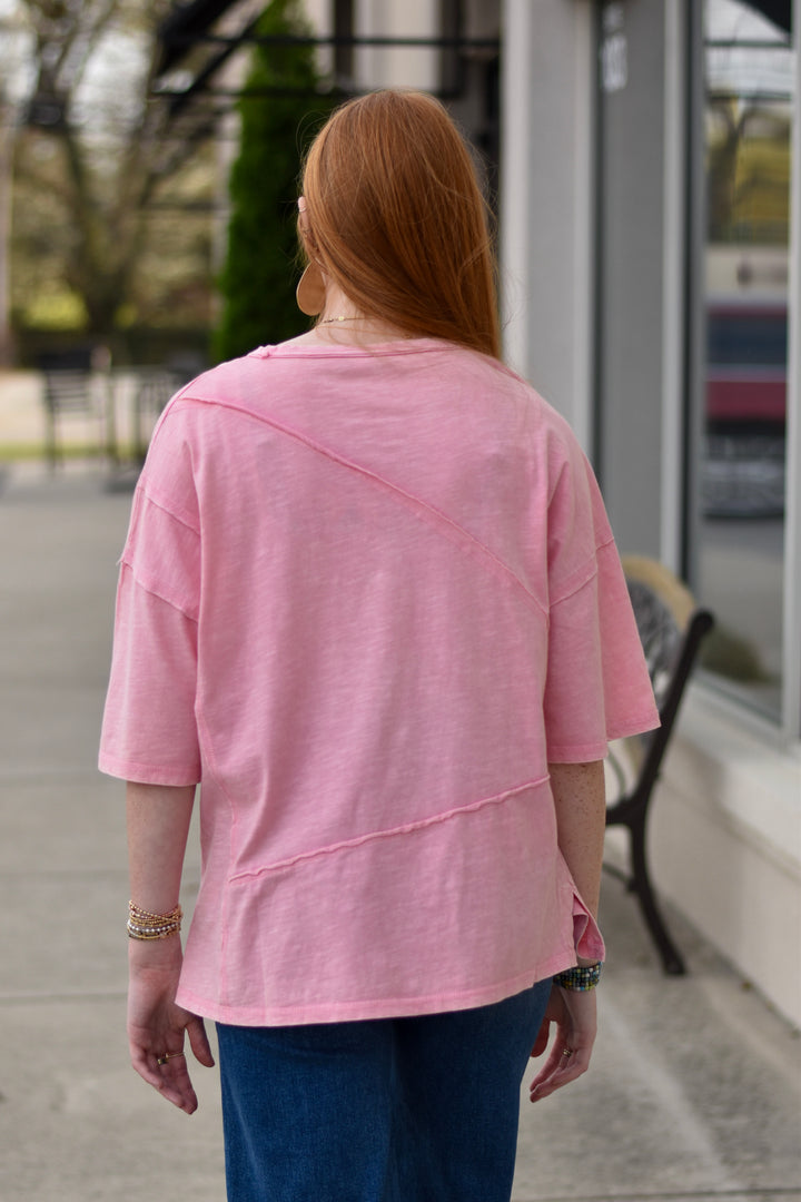 Easel's Blush Drift Cotton Slub Top