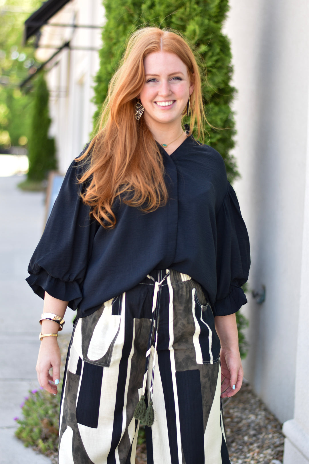 Geo Tassel Ruffle Pants