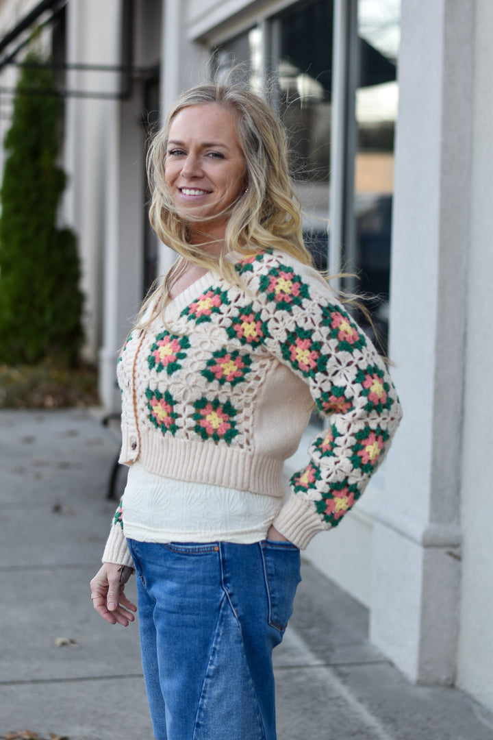 Retro Crochet Cardigan