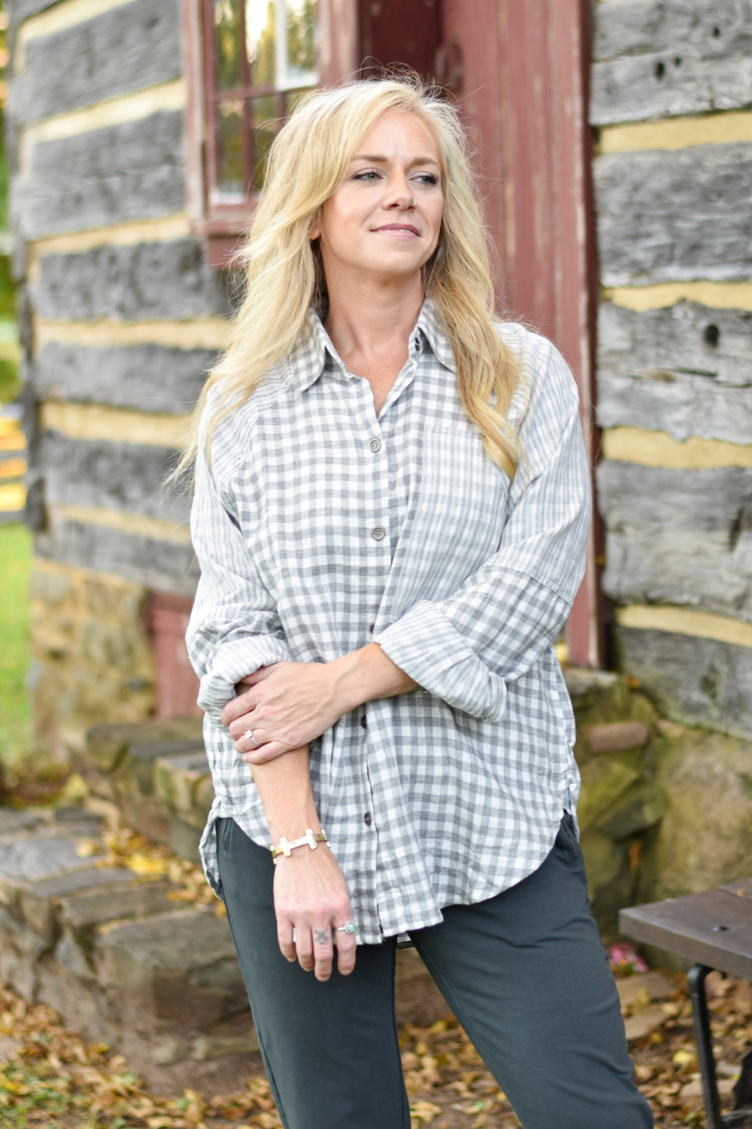 Mara Cotton Gauze Check Shirt