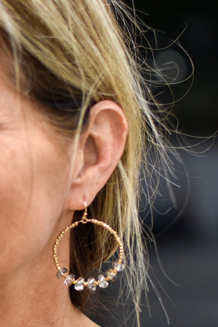 Crystal Beaded Drop Earring