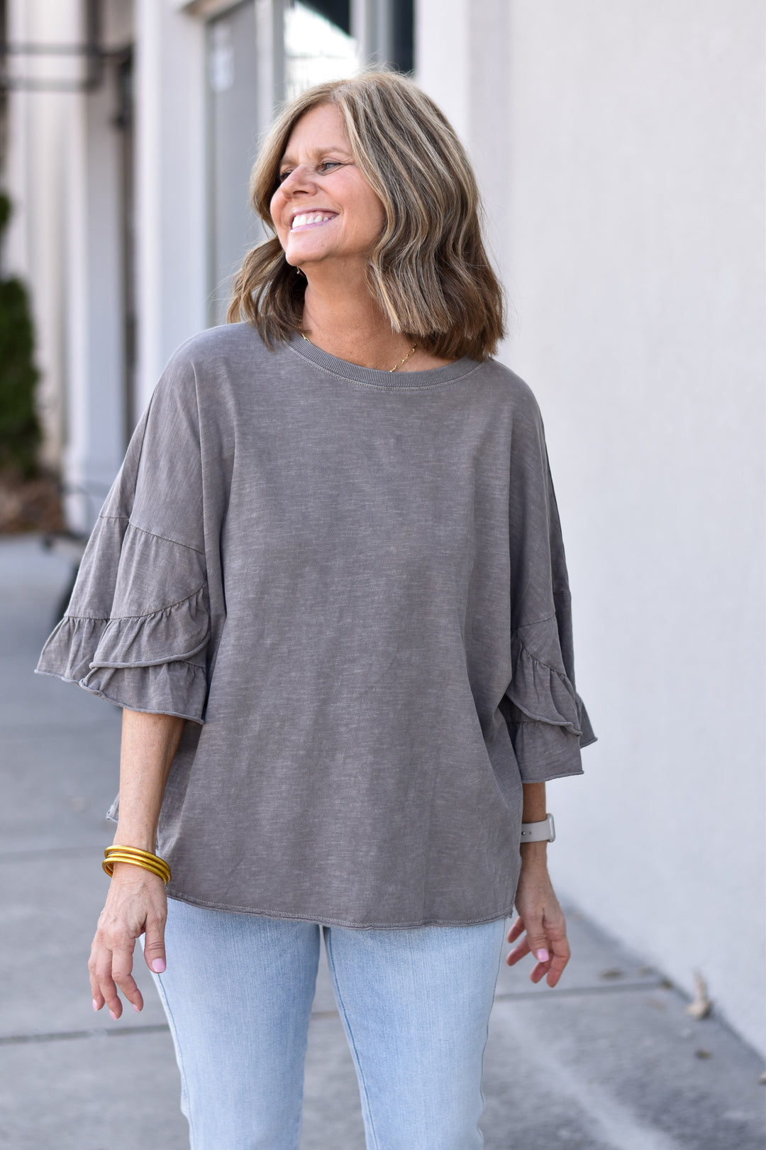 Earthbound Cotton Ruffle Top