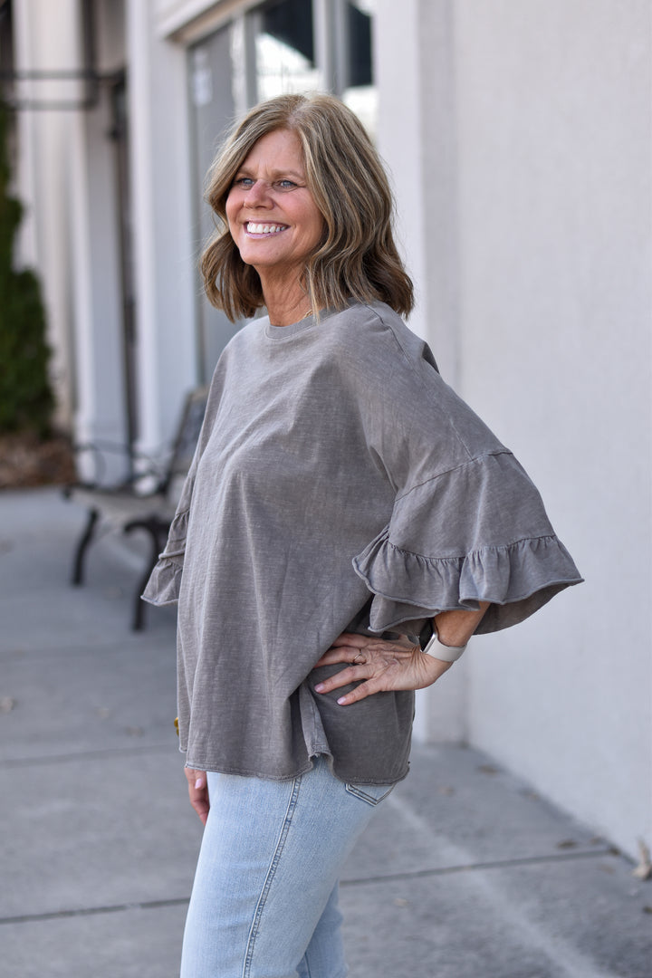 Earthbound Cotton Ruffle Top